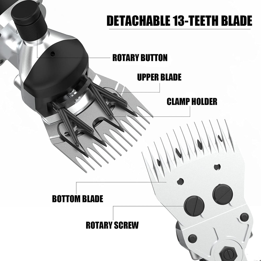 Towiac 550W detachable blades close-up showing durable steel construction