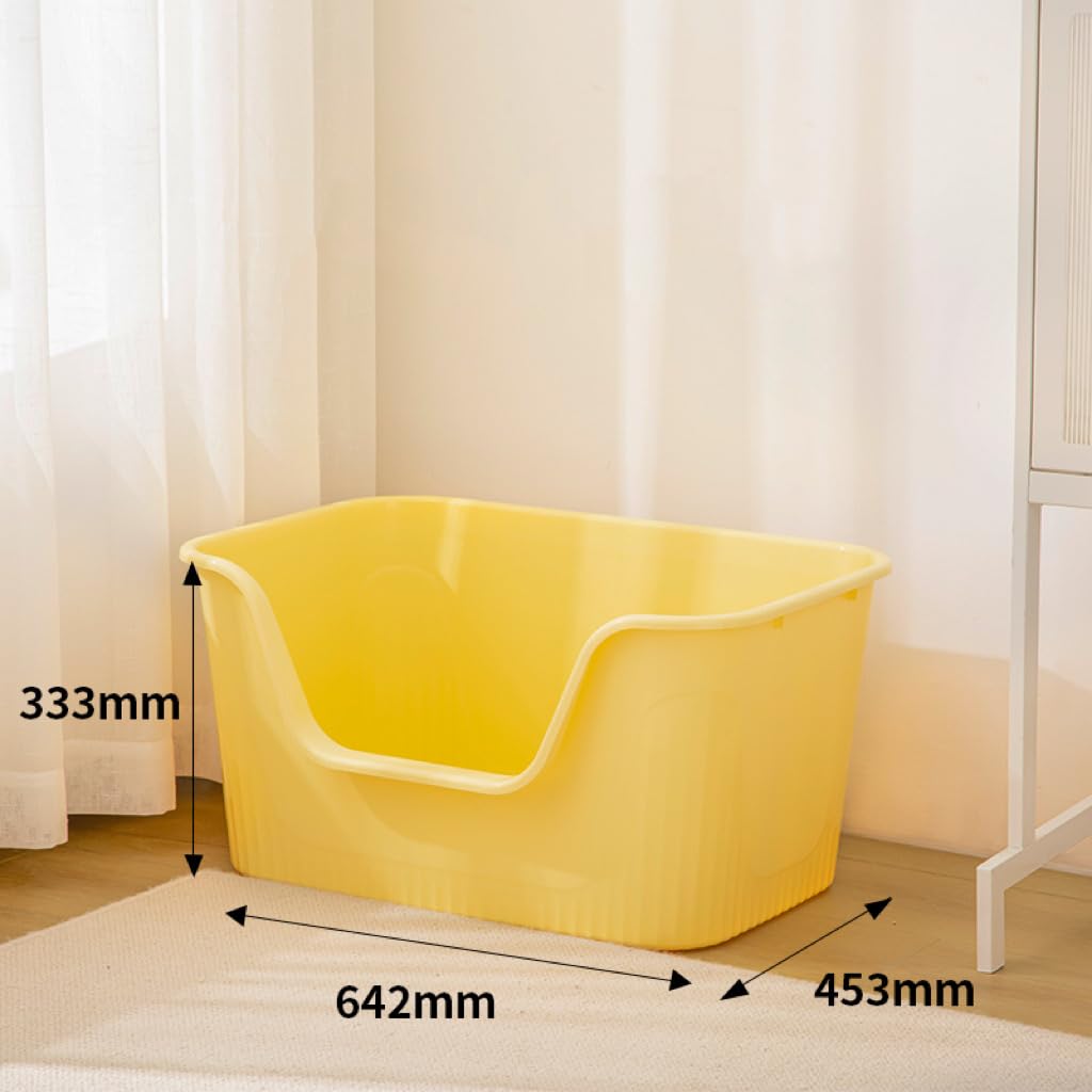 TownTime extra large litter box yellow assembly view shows tool-free setup.