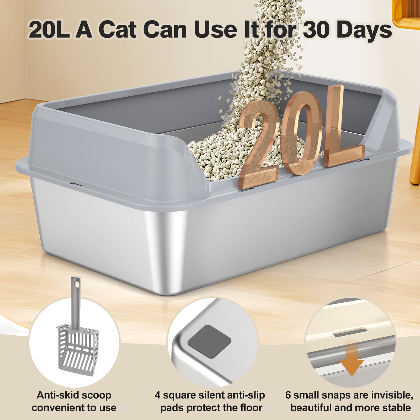 TownTime stainless steel finish resists odors and stains for a hygienic space.