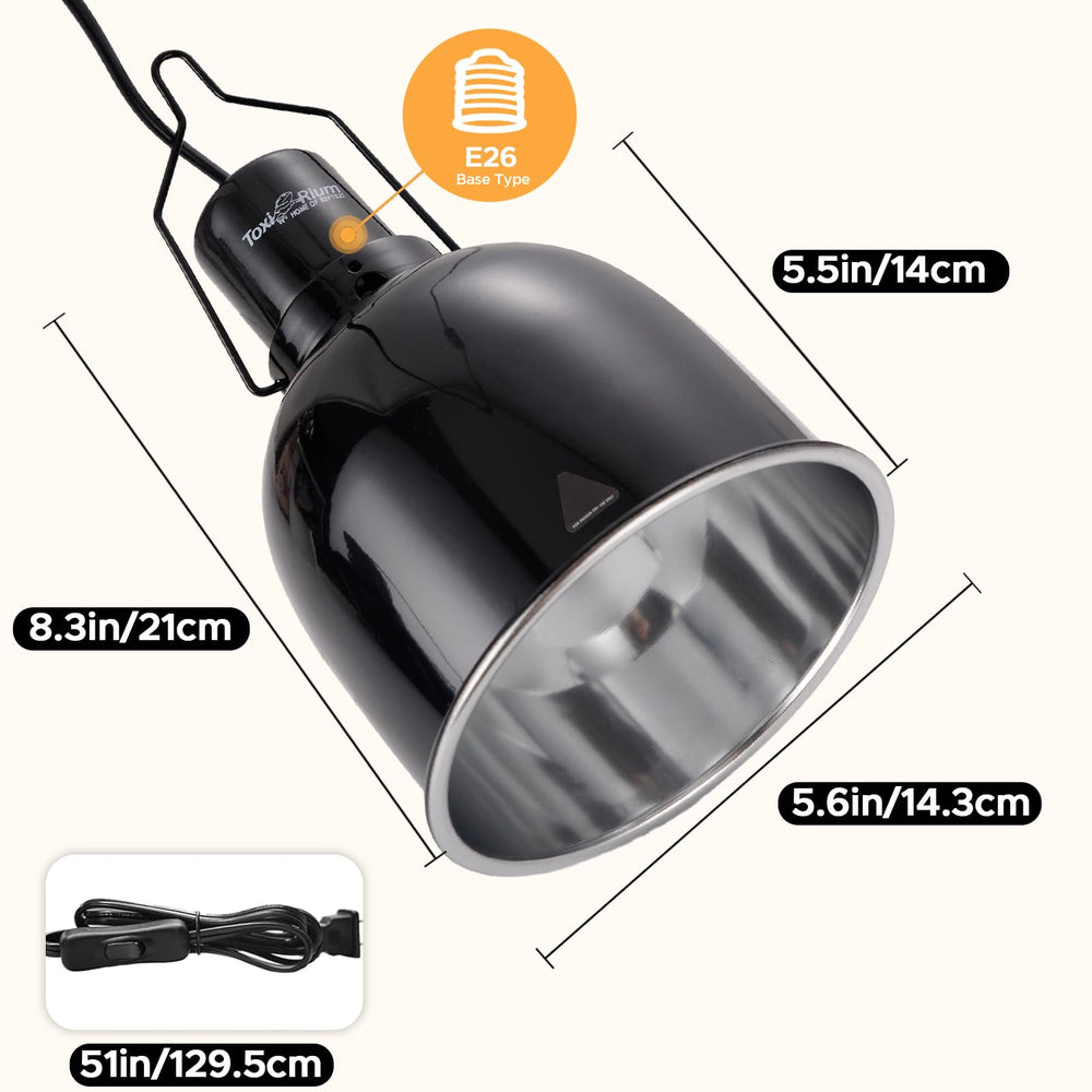 ToxiRium Reptile Light Fixture 2-Pack ceramic-lamp-cap provides durable, heat-resistant mounting.