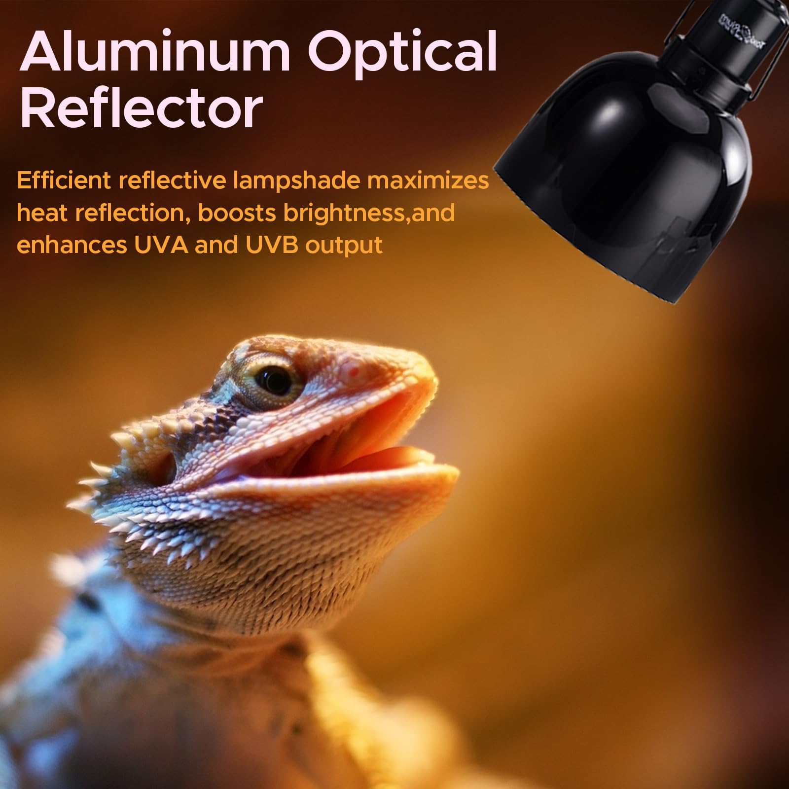 ToxiRium Reptile Light Fixture 2-Pack optical-reflection-cover highlights enclosure illumination and bulb efficiency.