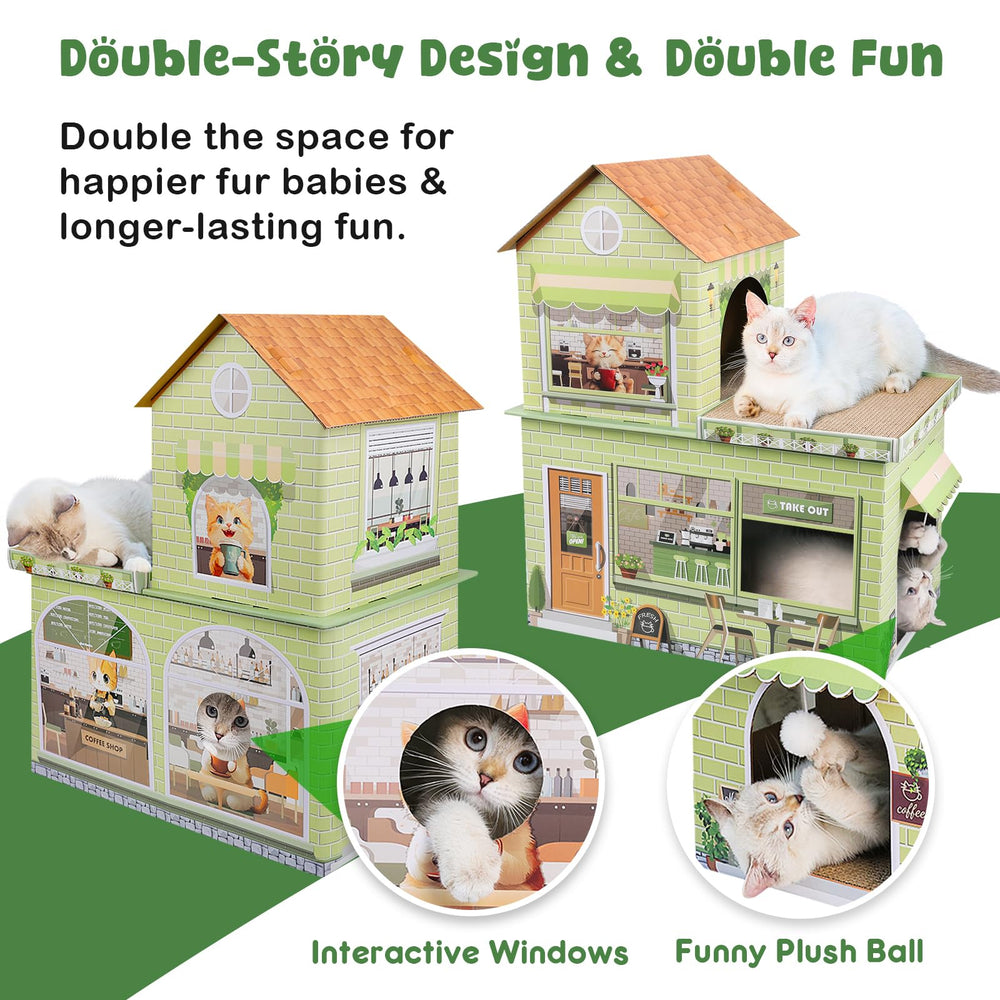 TOYSBOOM two-story den for two adult cats and bonding