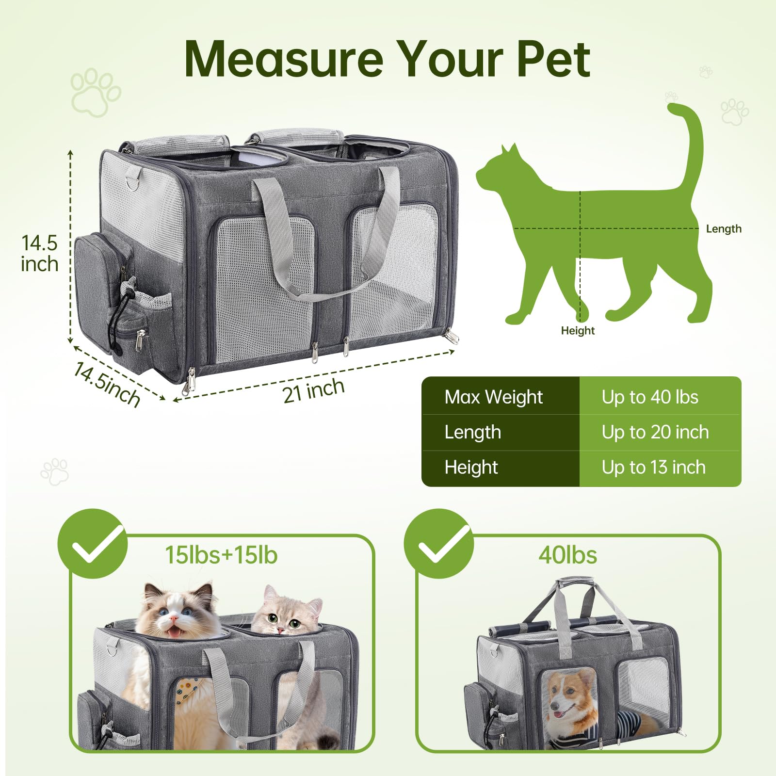 TOYSBOOM Cat Carrier collapsible design folds flat for storage