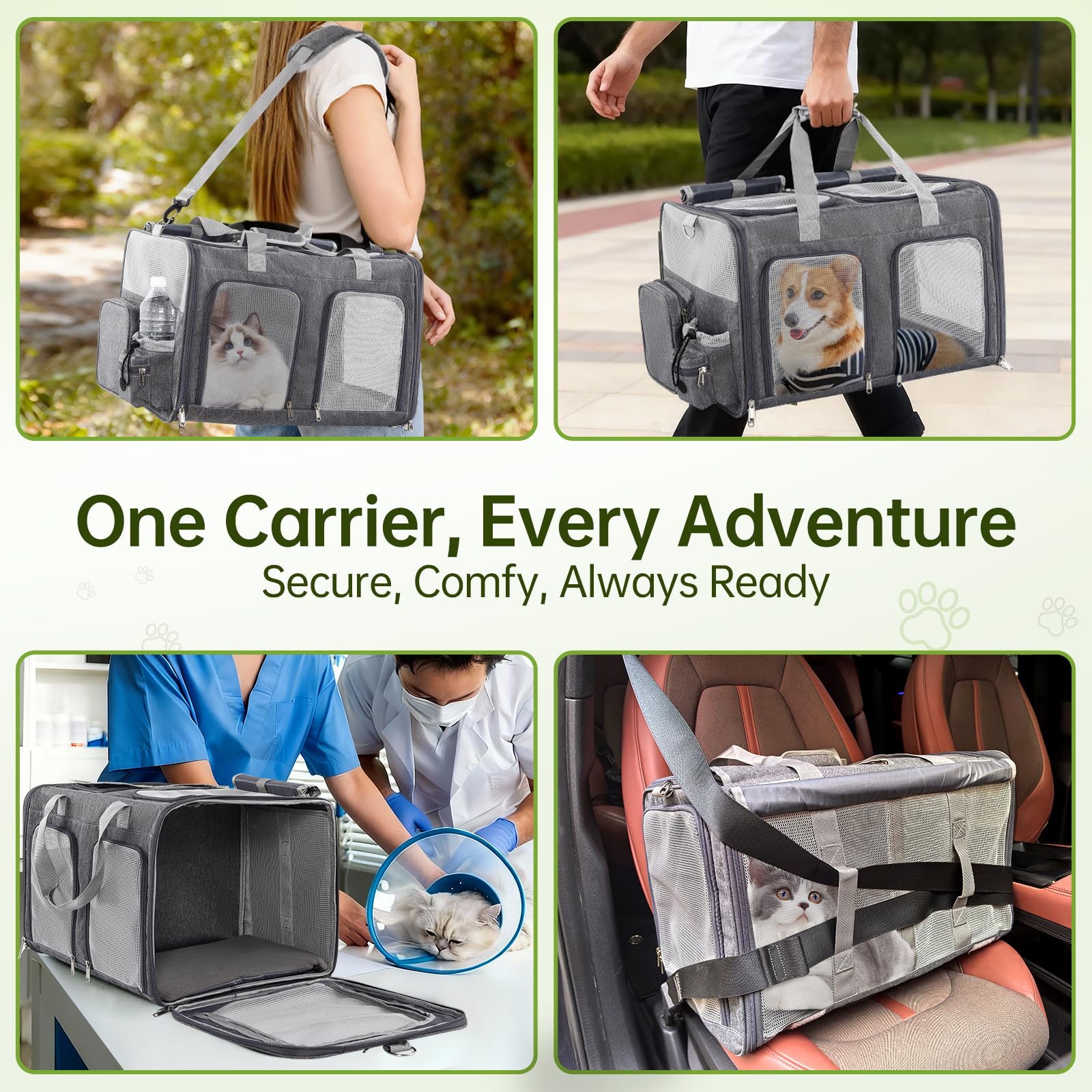TOYSBOOM Cat Carrier mesh panels ensure airflow and ventilation