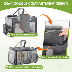 TOYSBOOM Cat Carrier removable divider shows solo-mode spacious comfort