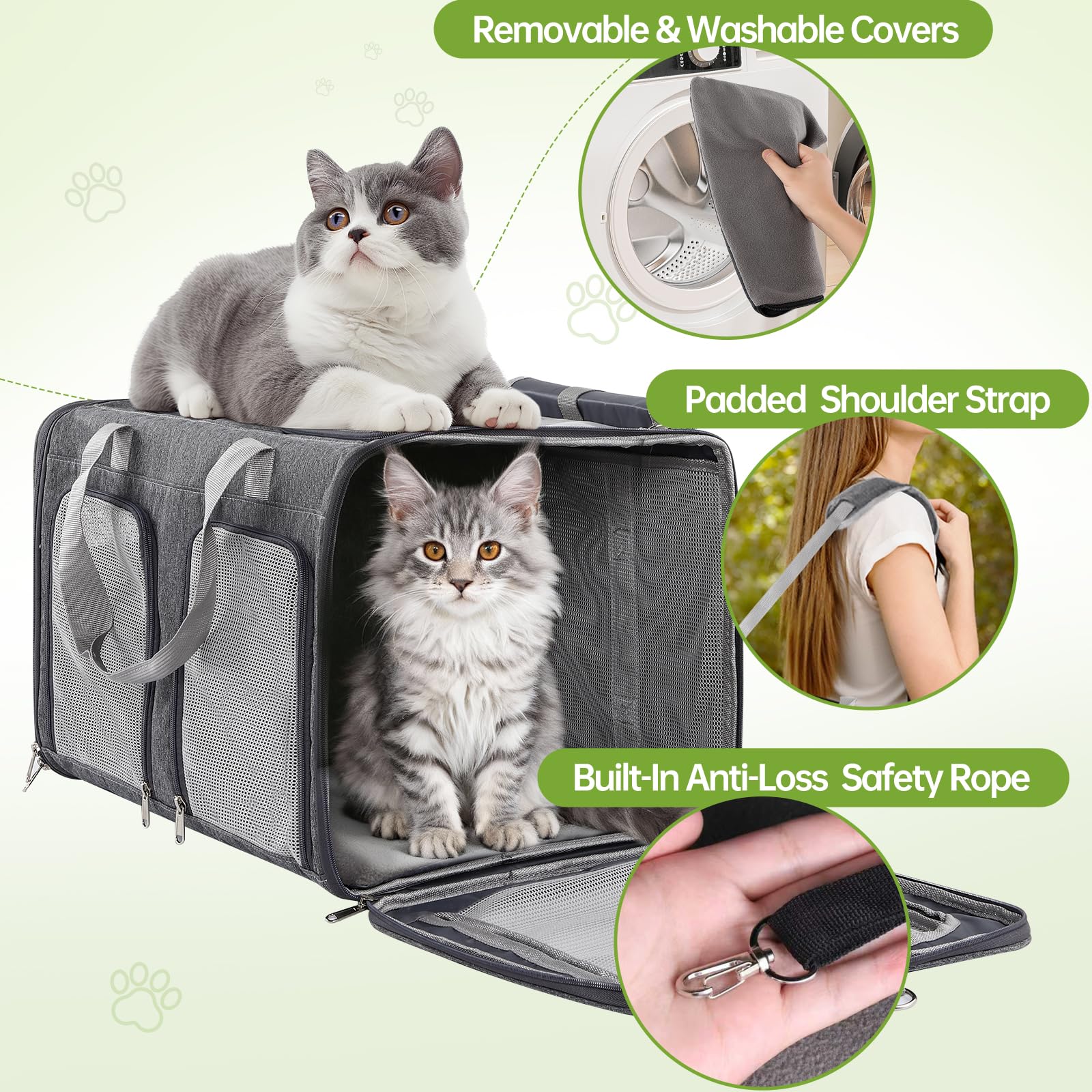 TOYSBOOM Cat Carrier side pocket holds treats and toys
