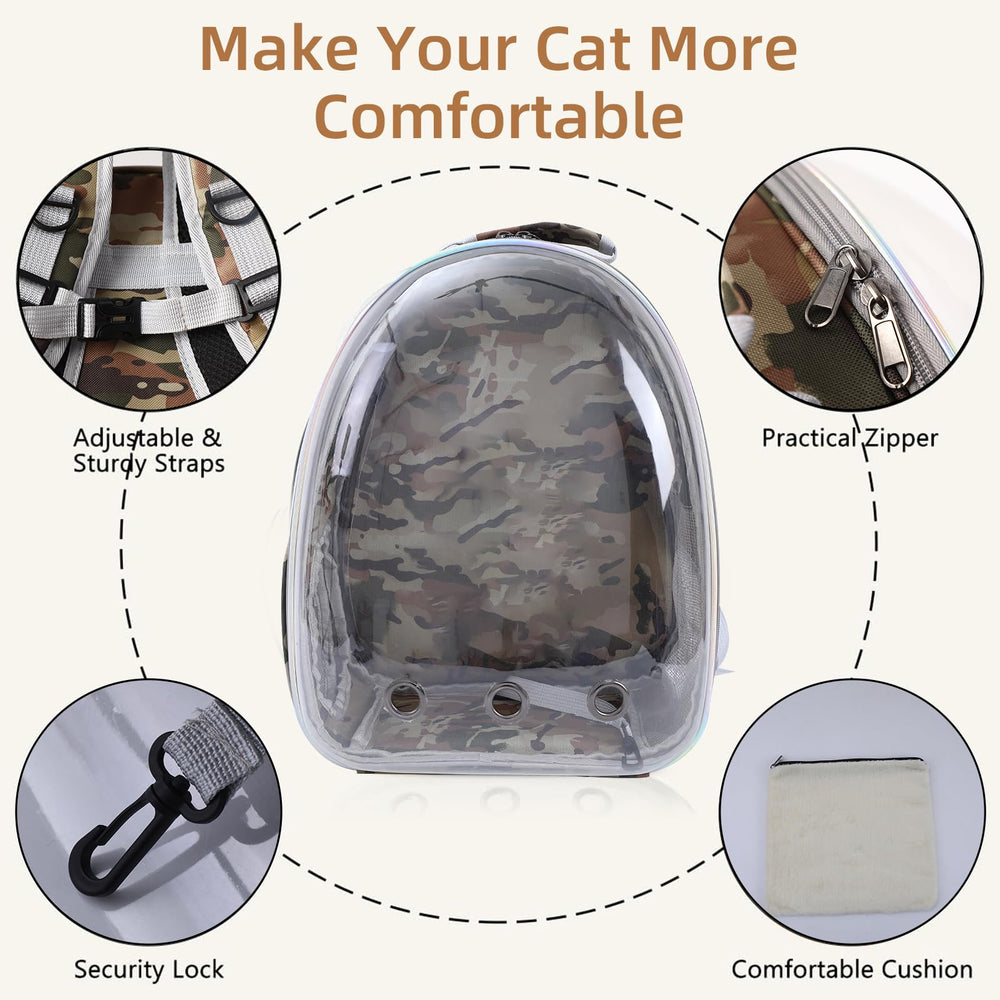 TOYSINTHEBOX Cat Backpack Carrier interior space emphasizes movement room for pets