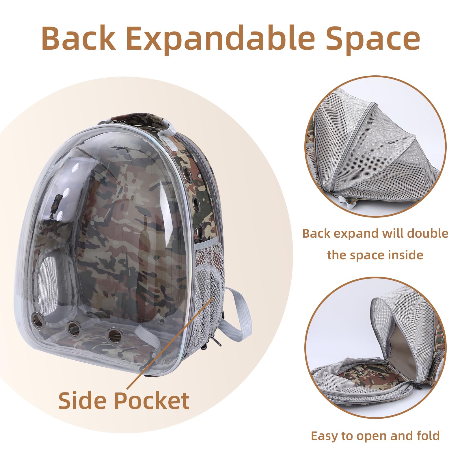 TOYSINTHEBOX Cat Backpack Carrier bubble window interior visibility for stress-free travel