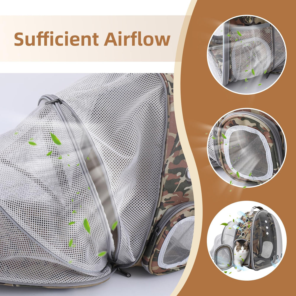 TOYSINTHEBOX Cat Backpack Carrier panoramic window lets pets observe surroundings calmly