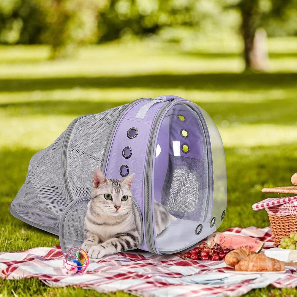 TOYSINTHEBOX cat backpack bubble window clear offers a wide view for curious pets