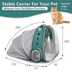 TOYSINTHEBOX Cat Backpack Carrier panoramic bubble window helps pets observe surroundings safely.