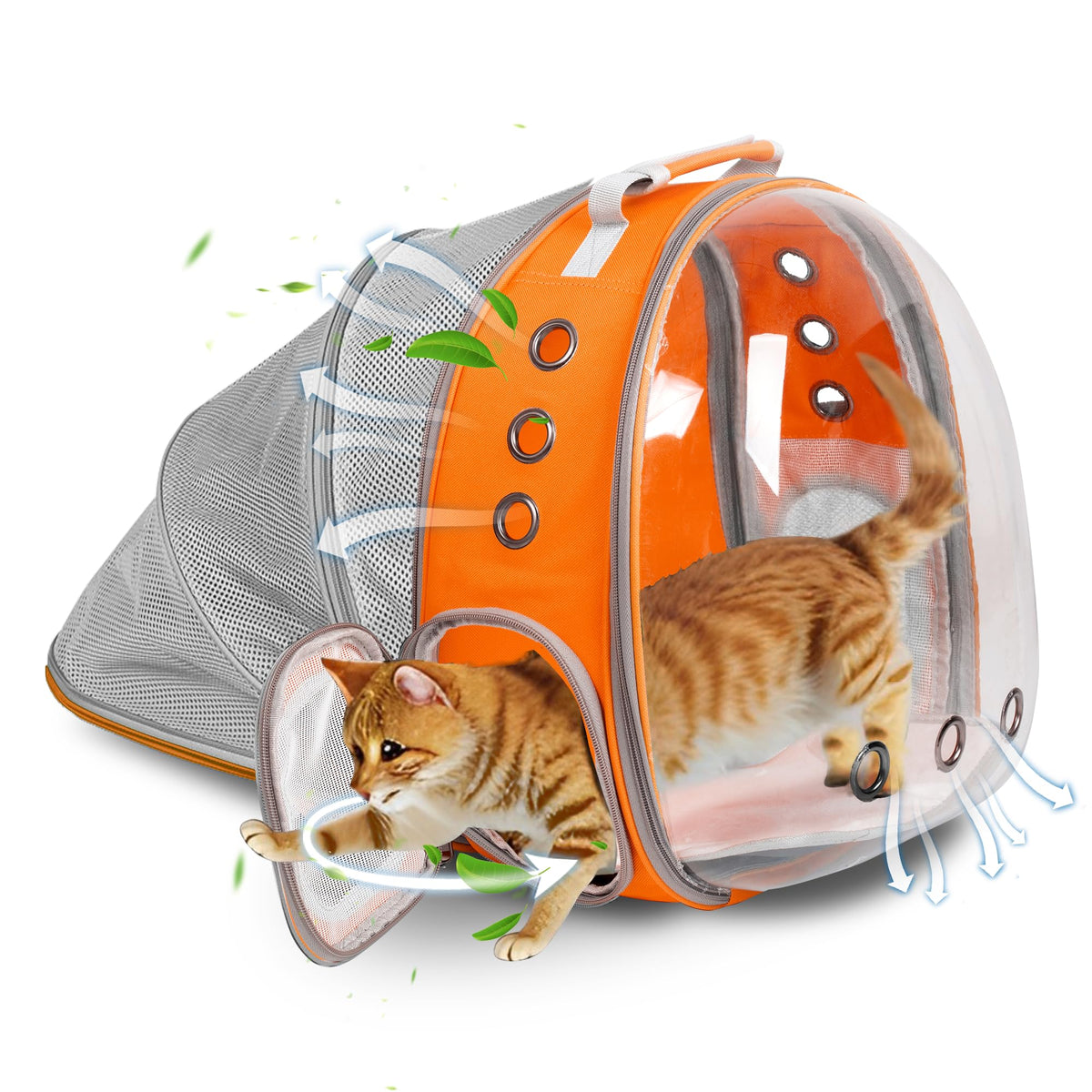 TOYSINTHEBOX cat backpack expandable bubble window provides a clear view for calmer travel