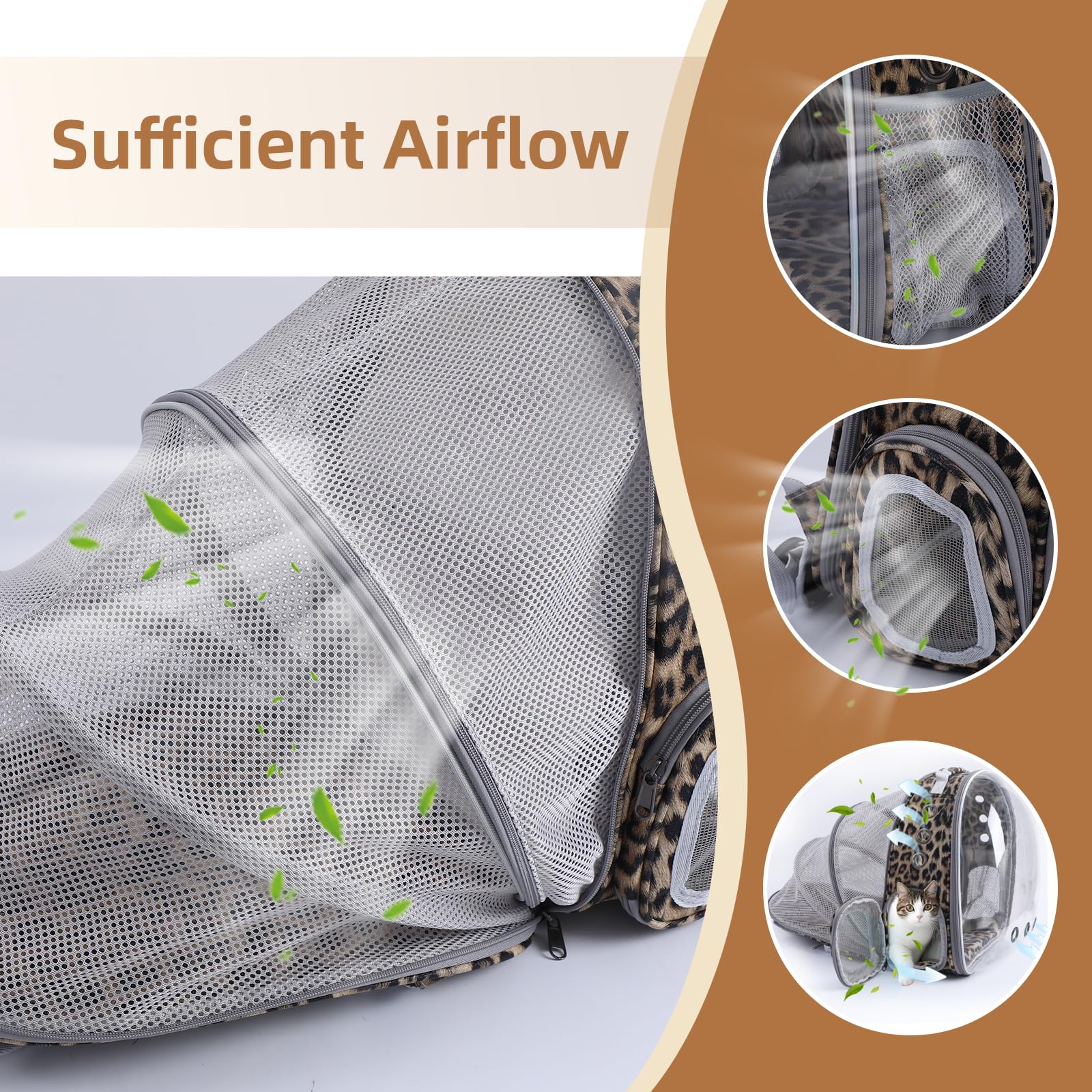 TOYSINTHEBOX cat backpack expandable interior space allows comfortable movement.