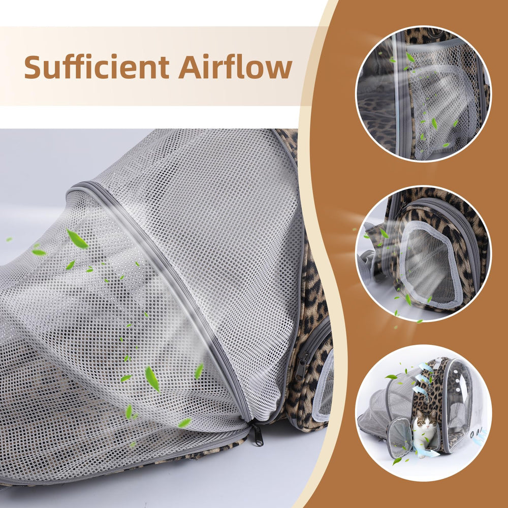 TOYSINTHEBOX cat backpack expandable interior space allows comfortable movement.