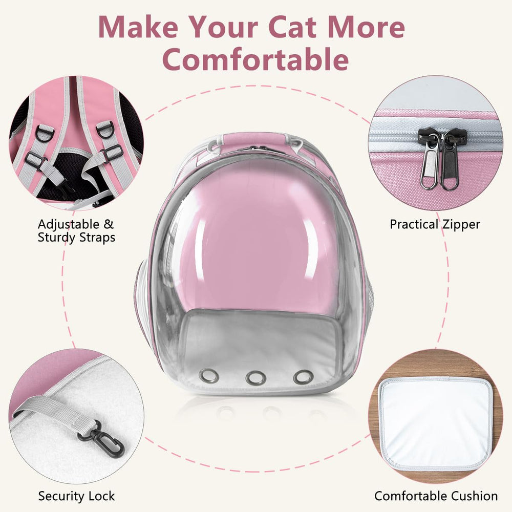 TOYSINTHEBOX cat backpack expandable pink expanded interior space for comfort