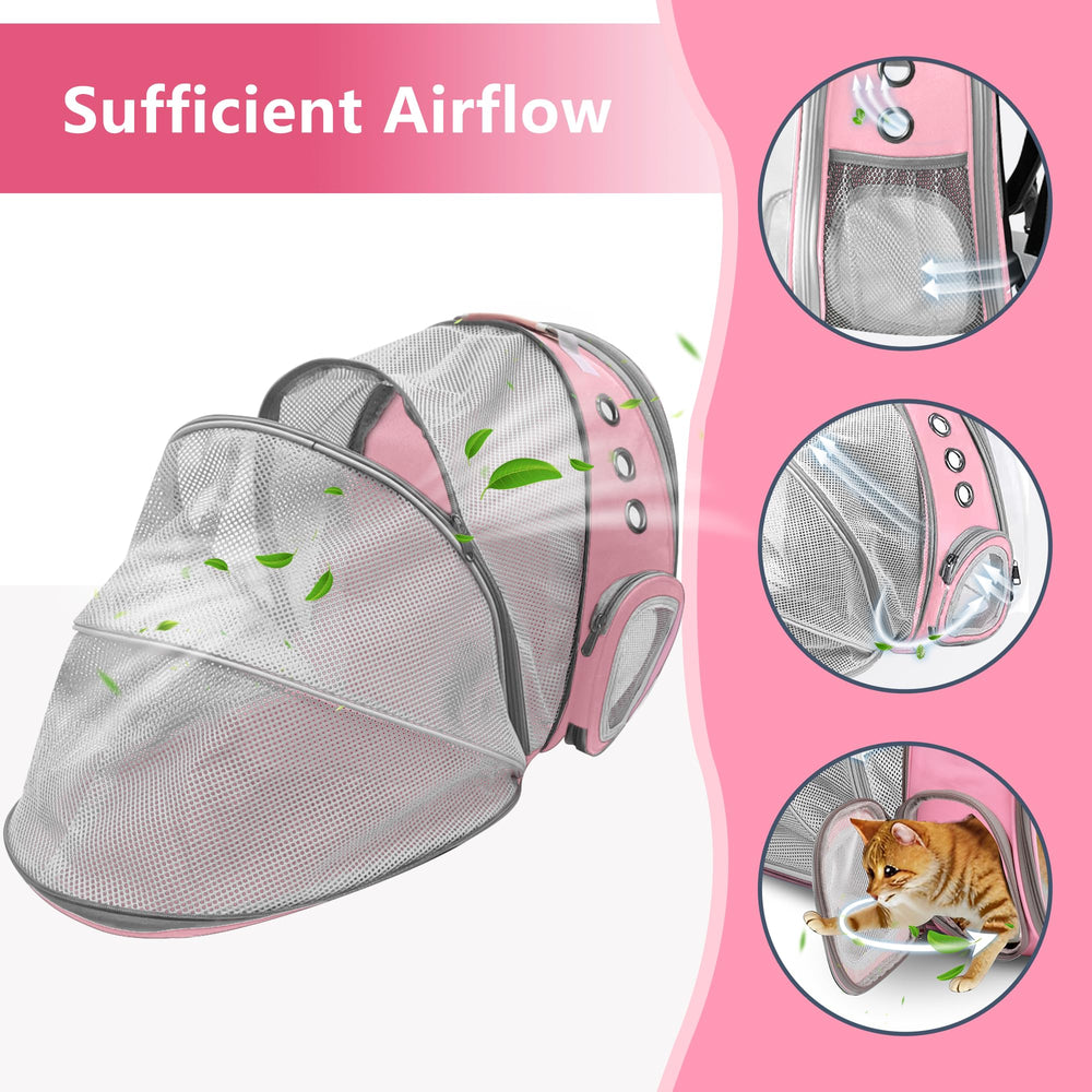 TOYSINTHEBOX cat backpack expandable pink outdoor use for hiking