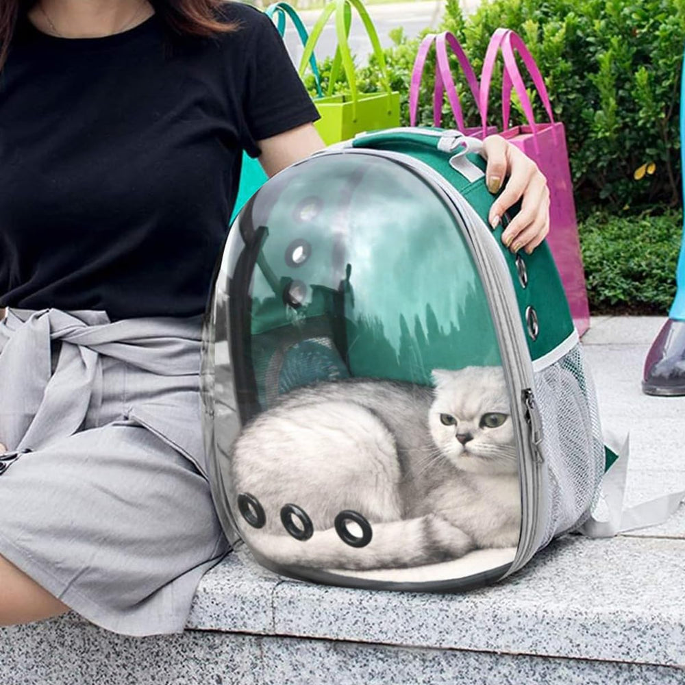 TOYSINTHEBOX Cat Backpack Carrier built-in safety hook keeps pets secured.