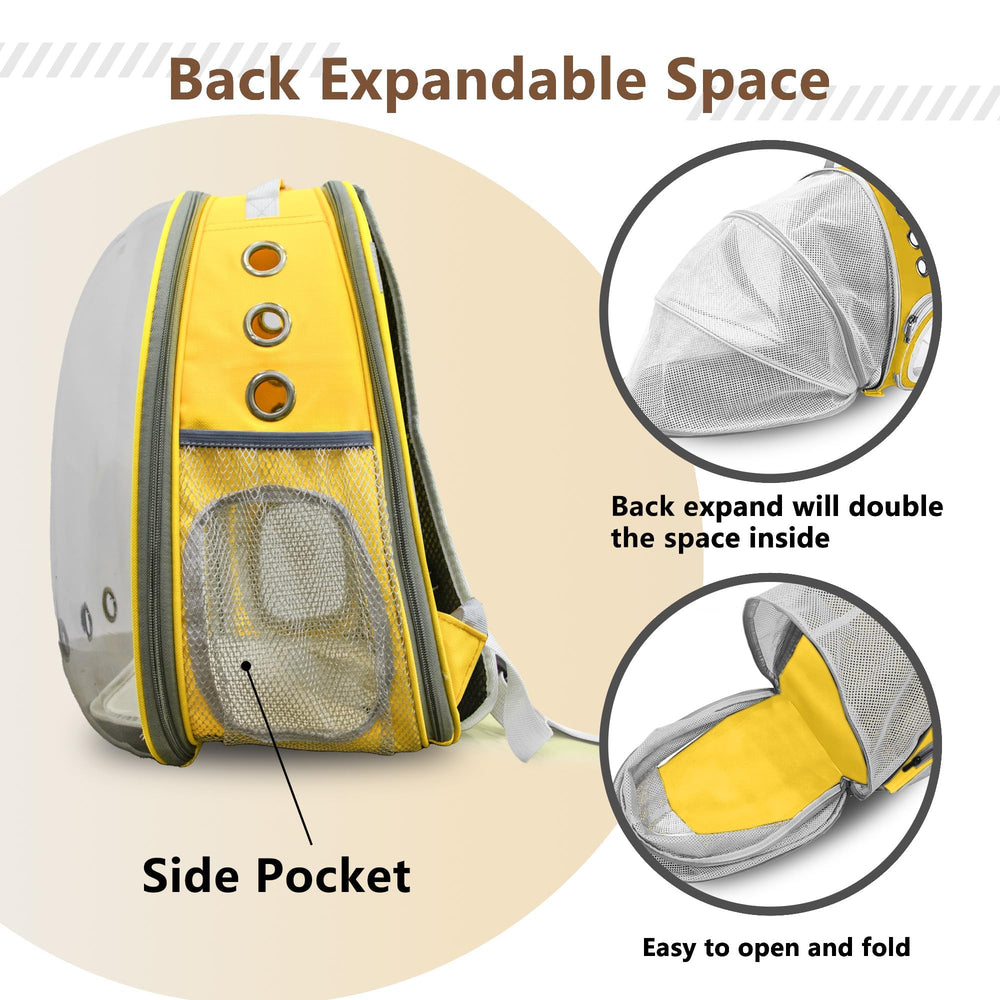 TOYSINTHEBOX cat backpack side pockets store treats and poop bags
