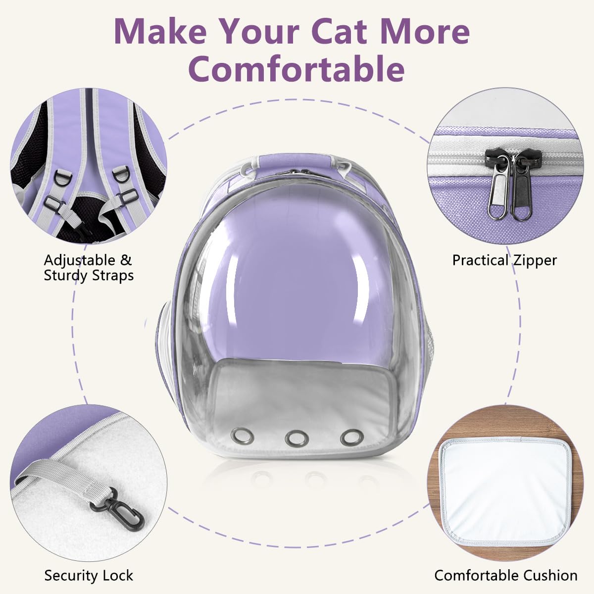 TOYSINTHEBOX cat backpack ventilation nine vents maintains fresh airflow for comfort