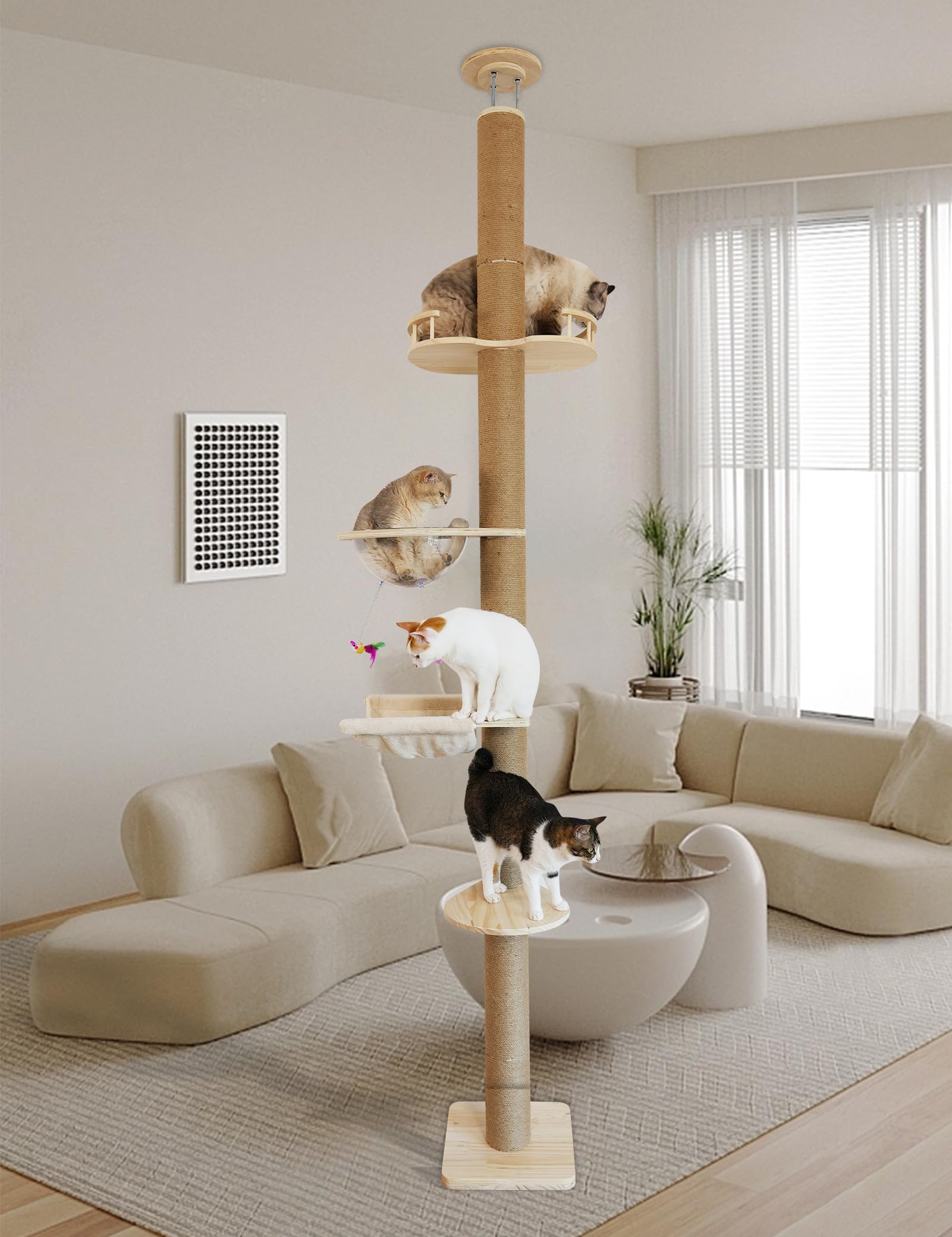 TQEW cat scratching post indoor use demonstrates versatile placement