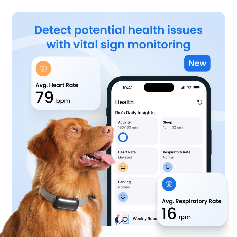 Tractive vital signs monitoring illustrates heart rate tracking for early health awareness.