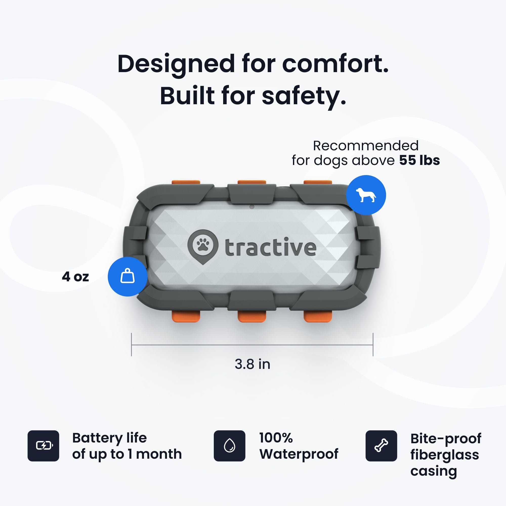 Tractive XL battery life up to one month in real-world hikes.