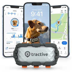 Tractive XL GPS live-tracking map view for quick location updates and peace of mind.