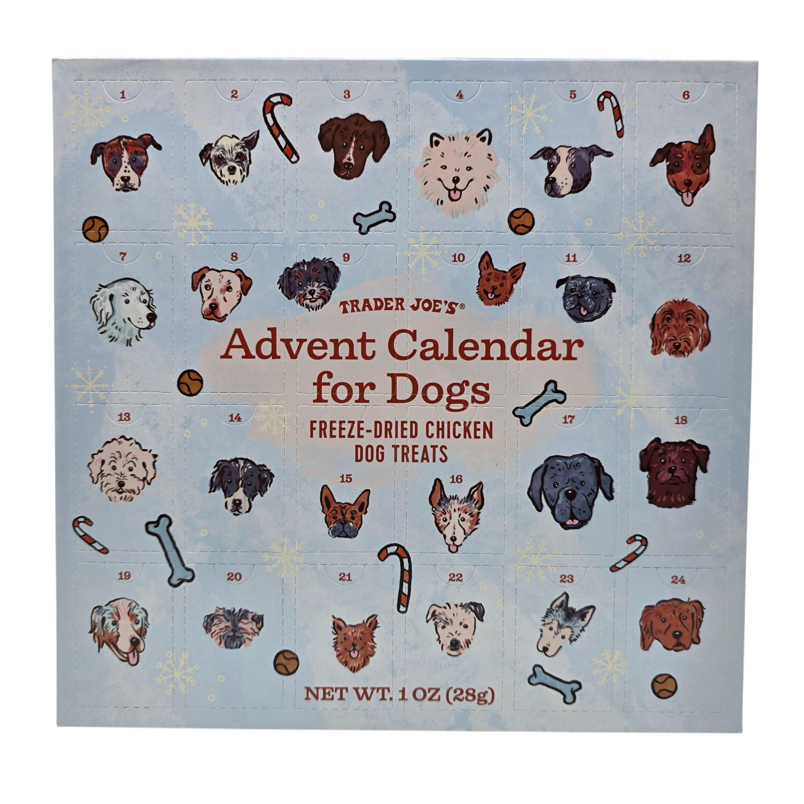 Trader Joe's A advent calendar for dogs featuring salmon treats to delight pups daily.