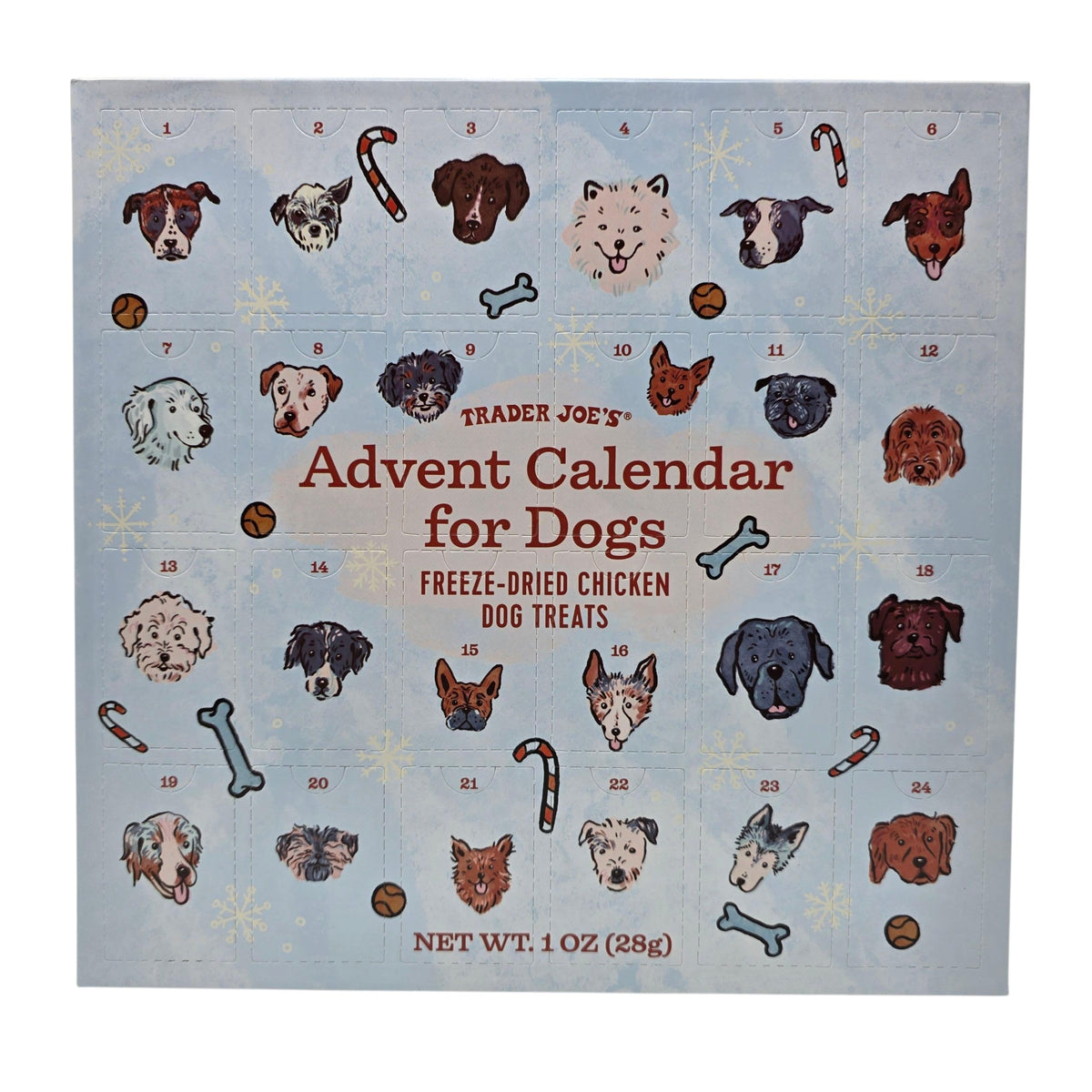 Trader Joe's A advent calendar for dogs featuring salmon treats to delight pups daily.