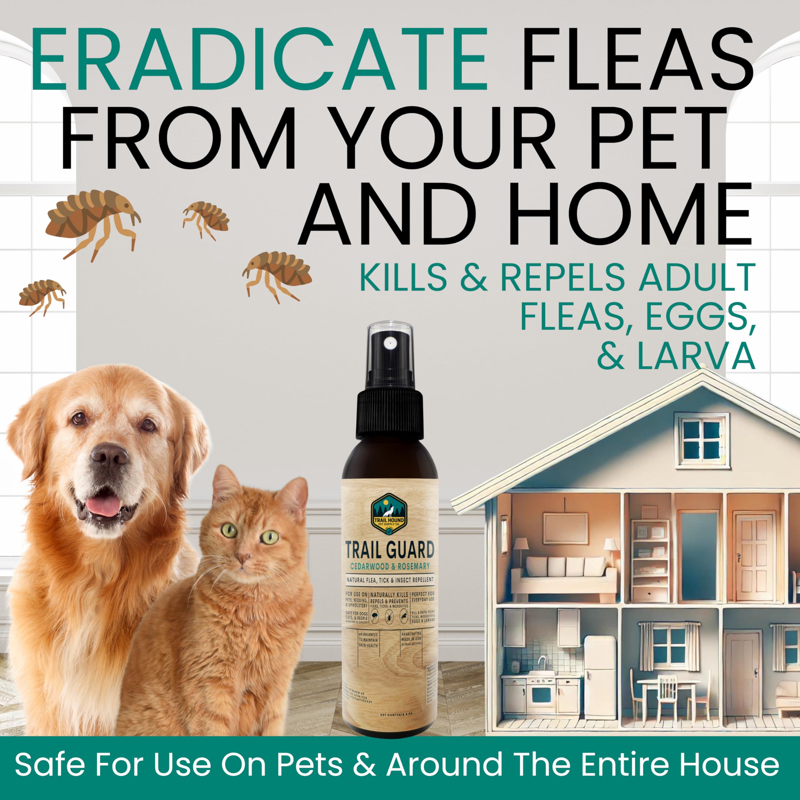 Trail Guard active protection against fleas, ticks, and mosquitoes on contact