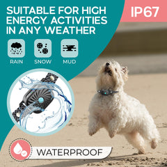 TrainTail bark collar IP67 waterproof rating supports outdoor adventures