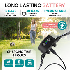 TrainTail bark collar rechargeable battery enables long-lasting daily use