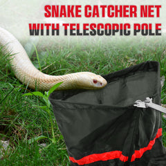 Trakem snake catcher net with drawstring seal secures the capture