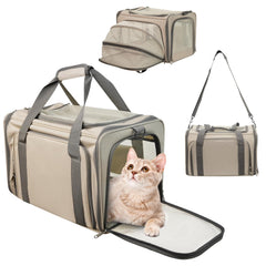 Tranquitas cat carrier soft expands to give pets room to stretch during travel.