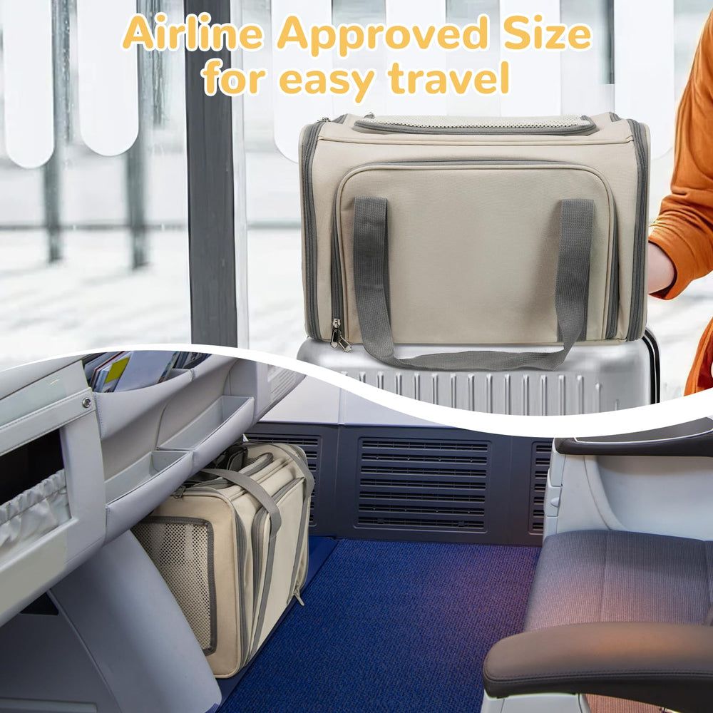 Tranquitas cat carrier soft collapses into a compact pet house when not in use.