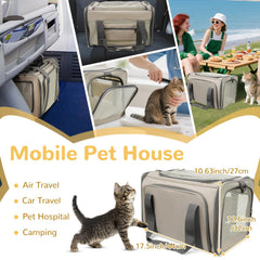 Tranquitas cat carrier soft top-view access helps you soothe your pet on the go.