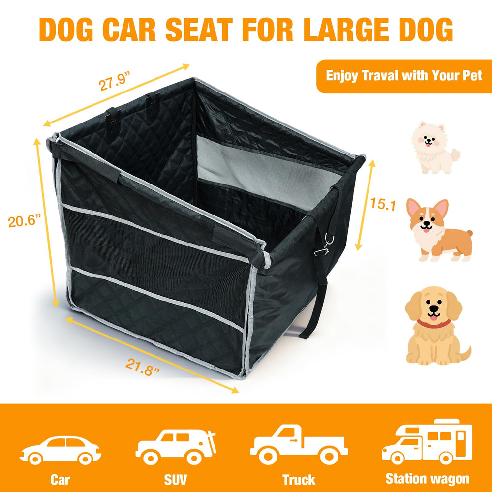 Tranquitas dog car seat 40-percent-space shows extra room for pets.