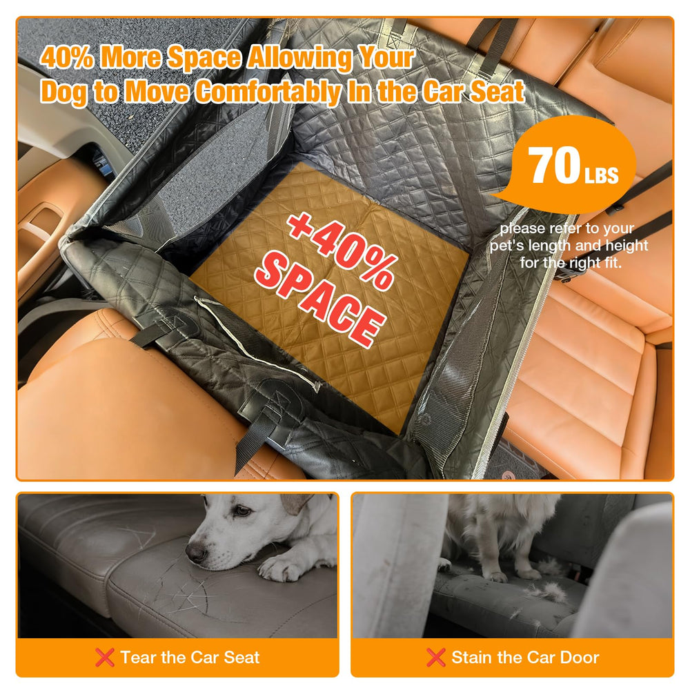 Tranquitas dog car seat waterproof-600d-oxford protects seats and pets from spills.