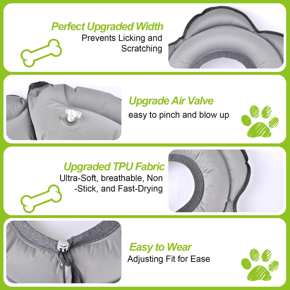 Transni donut collar interior Velcro strap close-up demonstrating skin-friendly materials.