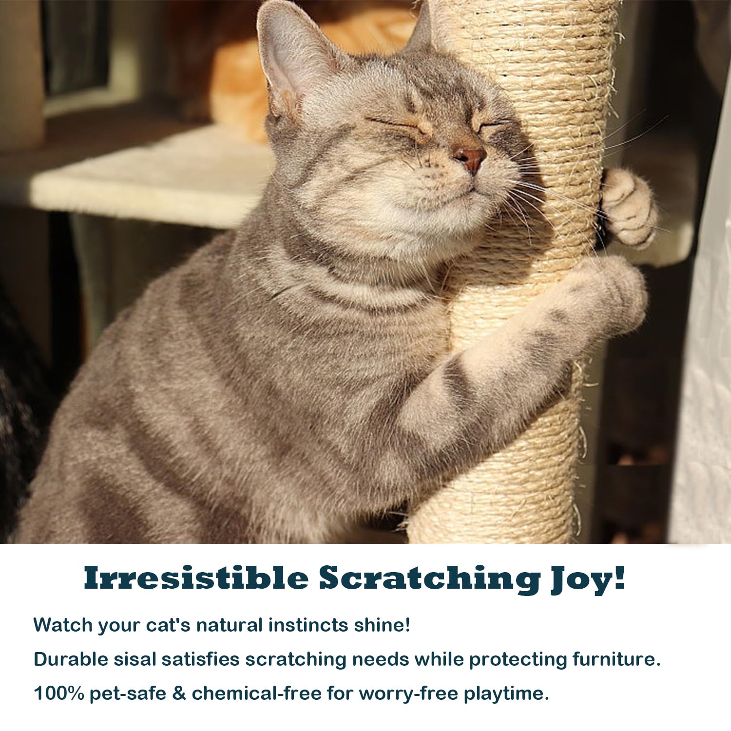 Treasborn sisal rope white cat scratcher replacement preserves natural feel and longer-lasting posts.