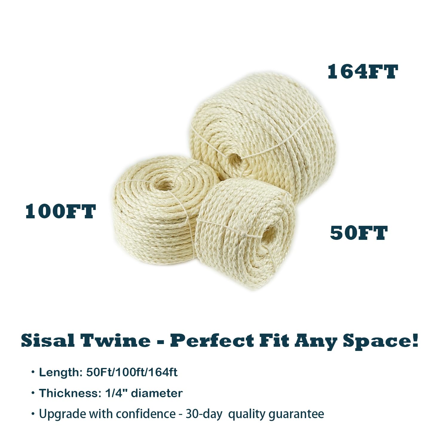 Treasborn sisal rope white diameter 1/4-inch provides reliable tension for DIY posts.