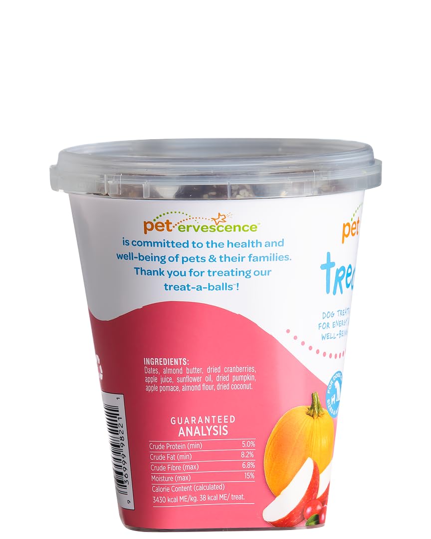 TREAT-A-BALLS human-grade quality seal on packaging—confidence in premium dog treats.
