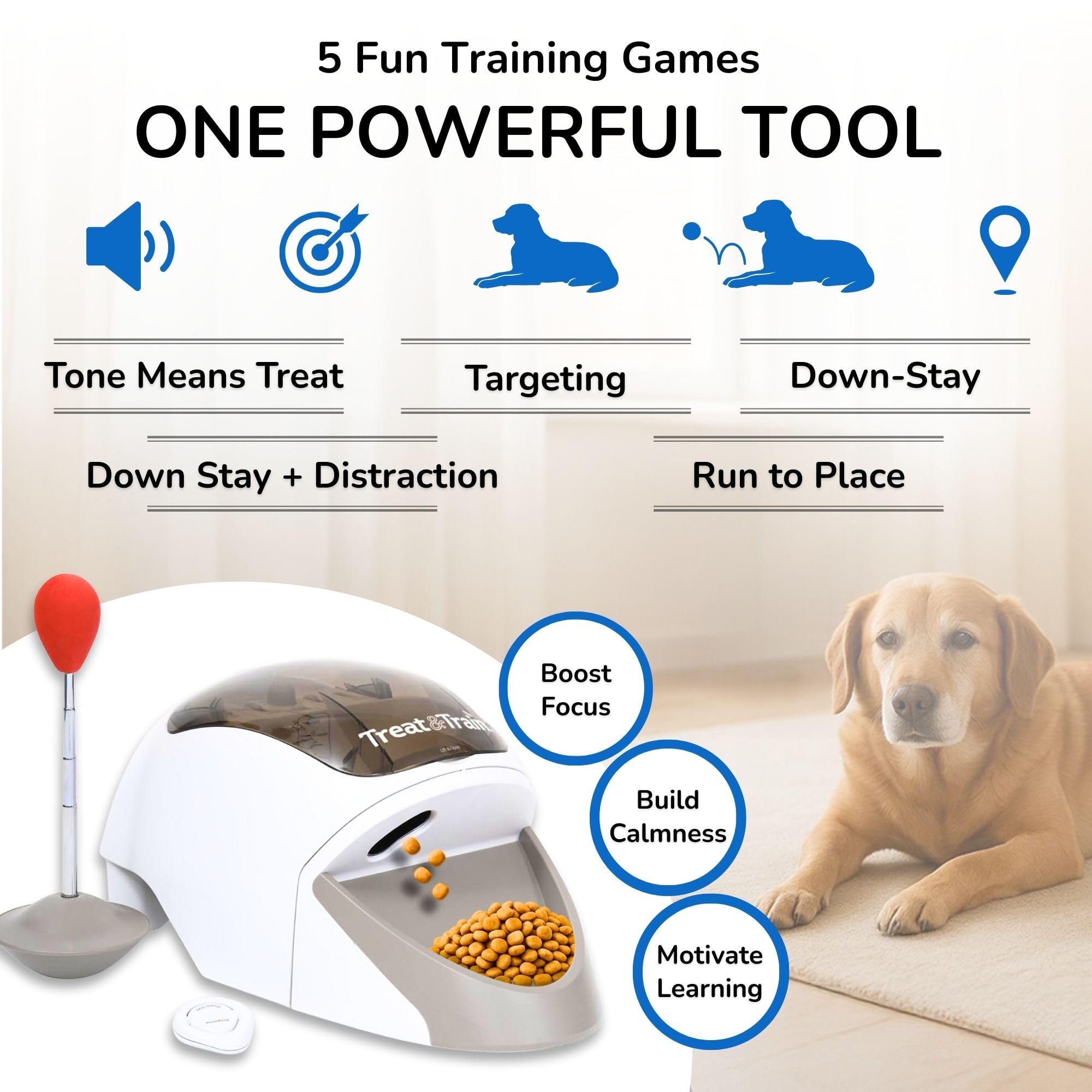Treat&amp;Train extendable wand used for versatile training with or without the base.