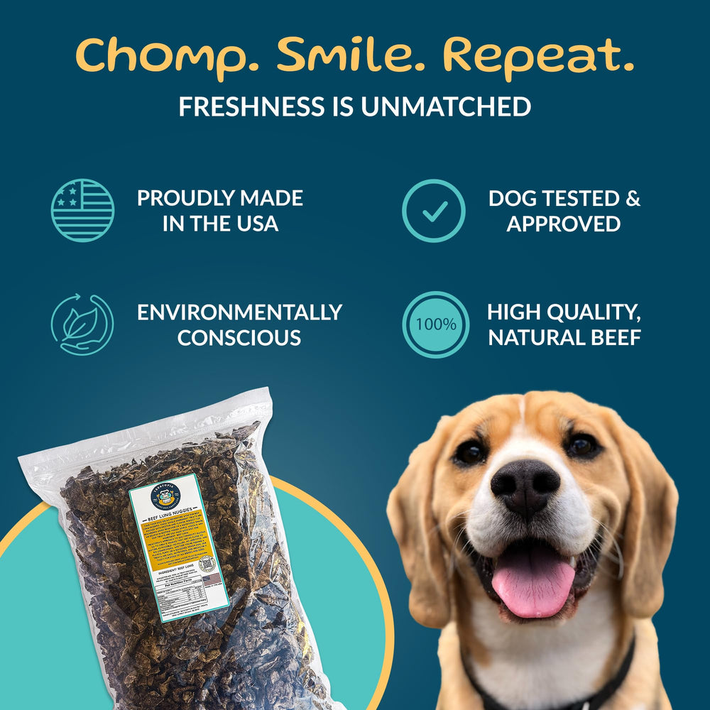 TREATOPIA Beef Lung Nuggies bag back with USA-sourced beef lung details