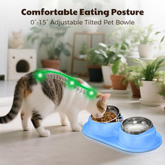 Trekora cat bowls on a silicone mat prevent mess and floor damage during meals