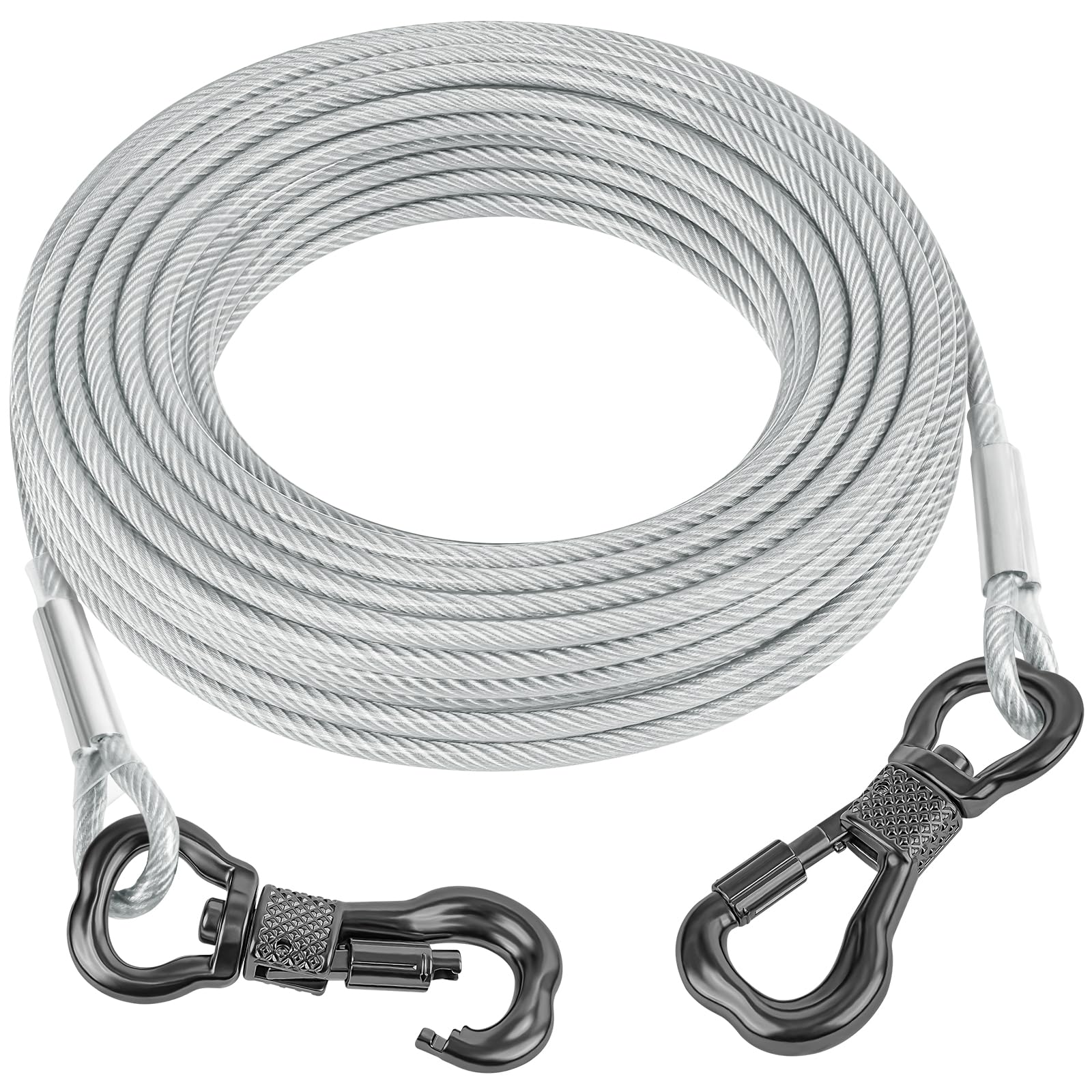 Tresbro 20ft dog tie-out cable ready for outdoor freedom and secure containment.