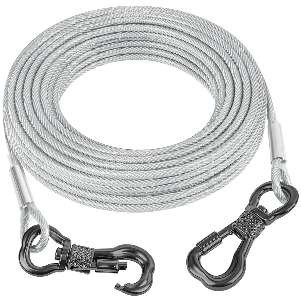 Tresbro 20ft dog tie-out cable ready for outdoor freedom and secure containment.