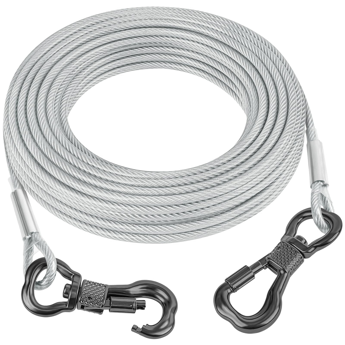 Tresbro 20ft dog tie-out cable ready for outdoor freedom and secure containment.