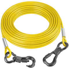 Tresbro 50ft dog tie-out cable with rotatable buckles ensuring secure outdoor containment.