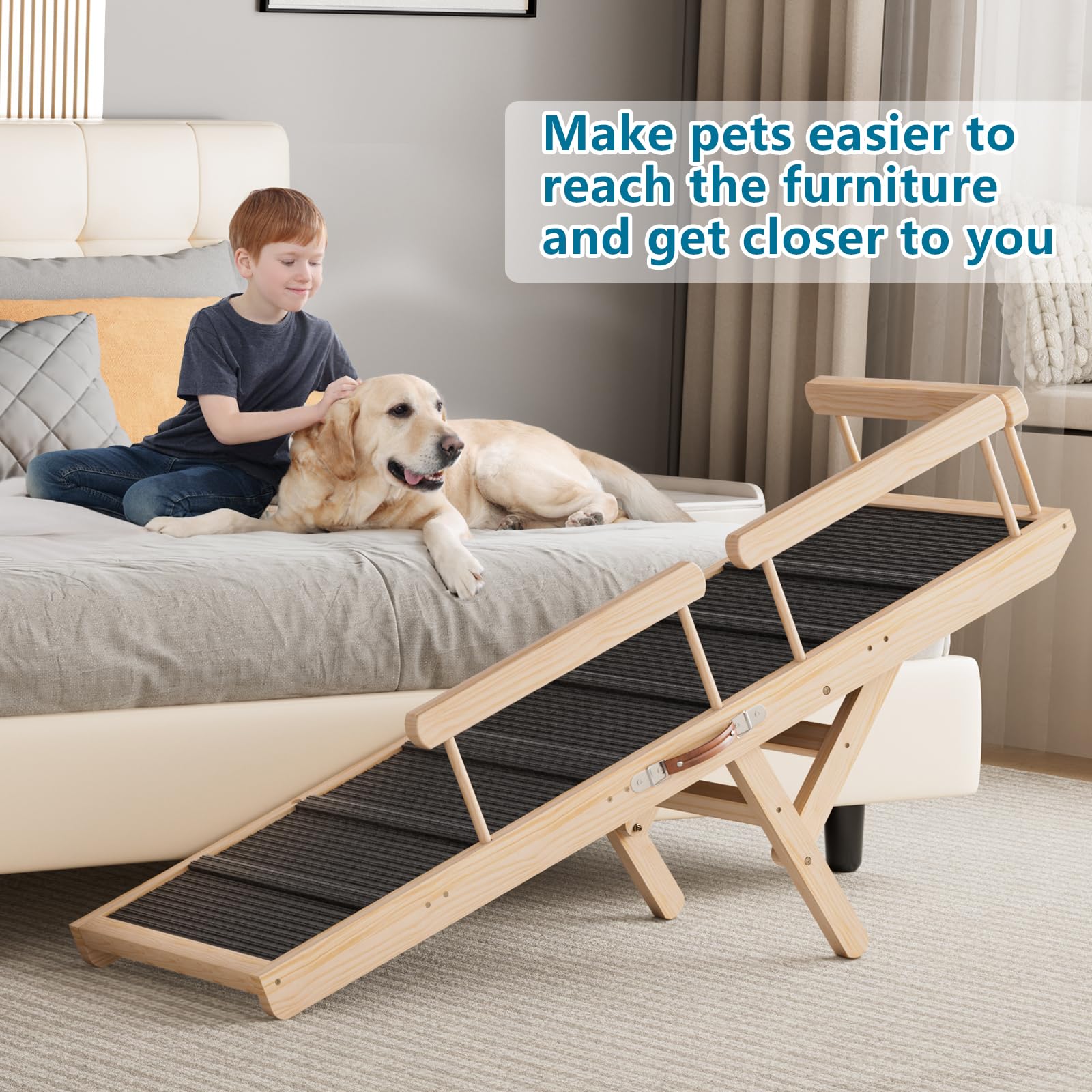 Tresbro Dog Ramp pre-assembled design enables quick setup.